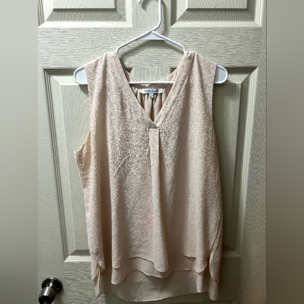 Cream Asymmetrical Sleeveless Tunic